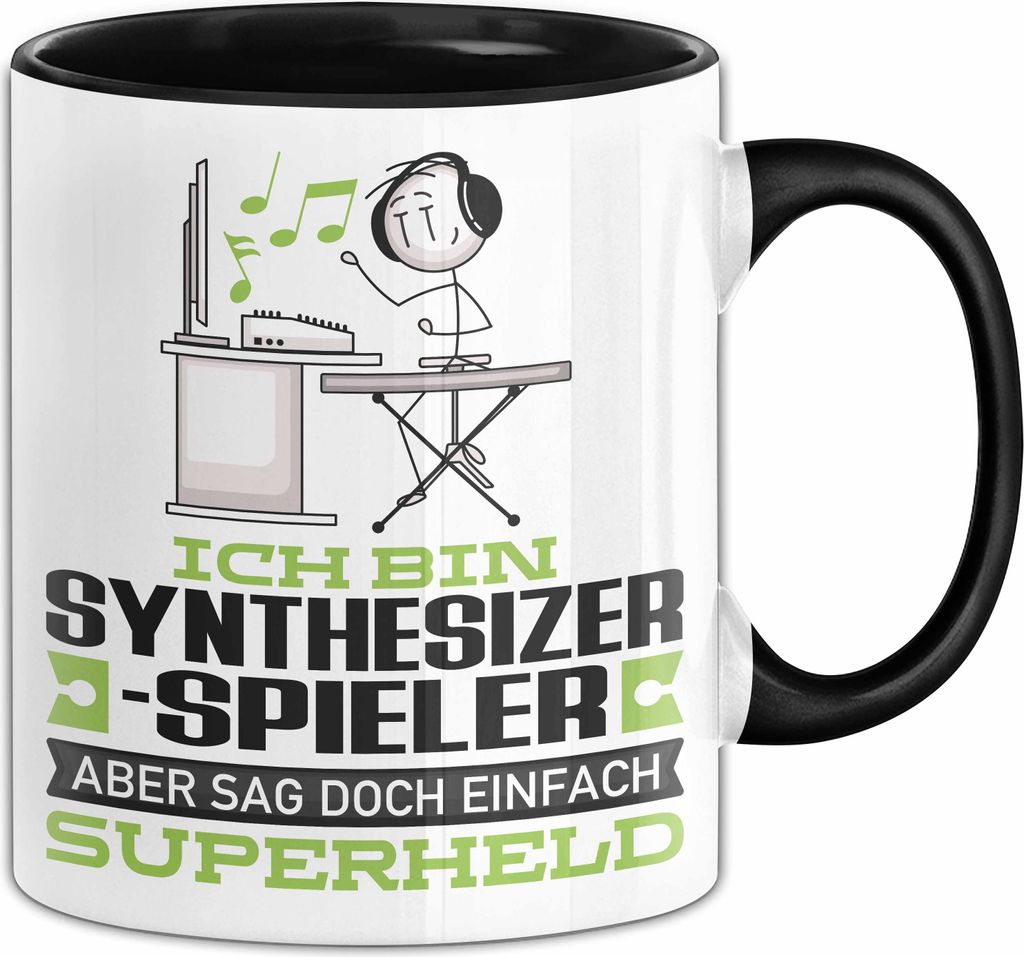 Synthesizer-Spieler Geschenk Tasse Ich Bin Synthesizer-Spieler Aber Sag Doch Einfach Superheld Lustige Geschenkdiee für Synthesizer-Spieler Kaffee...