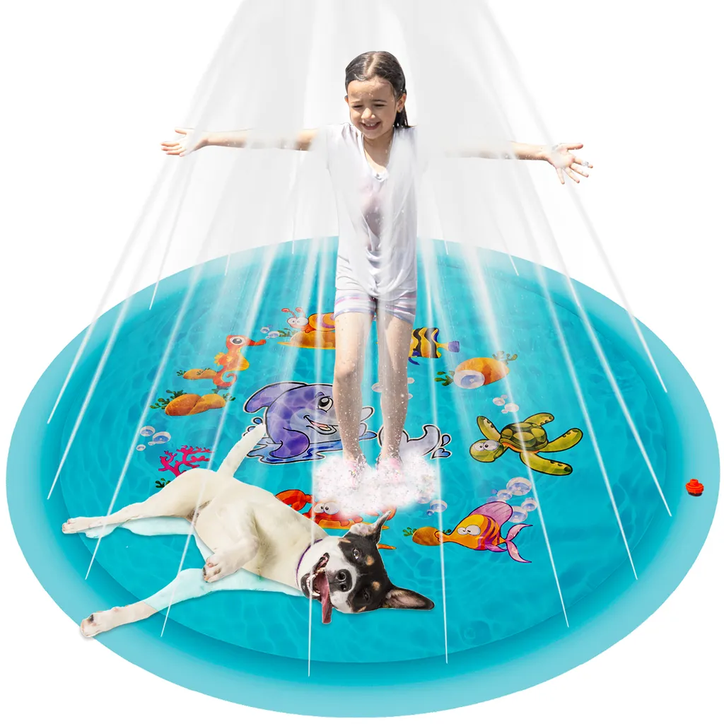 Tappetino Splash Pad 165 cm con Irrigatore Integrato Blu 23138 - 1