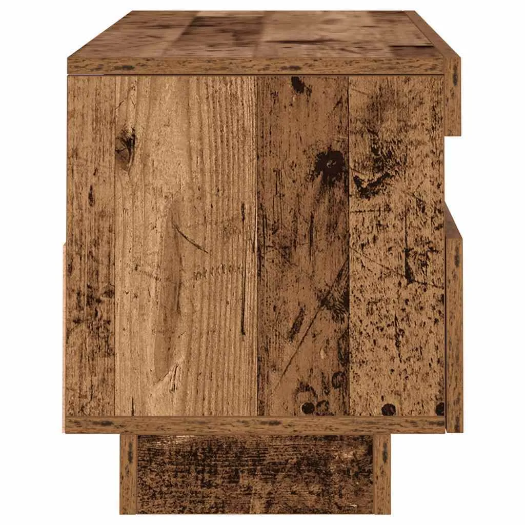 Mobile TV LED 100x35x40 cm in Legno di Recupero Massello | Design Unico - 7