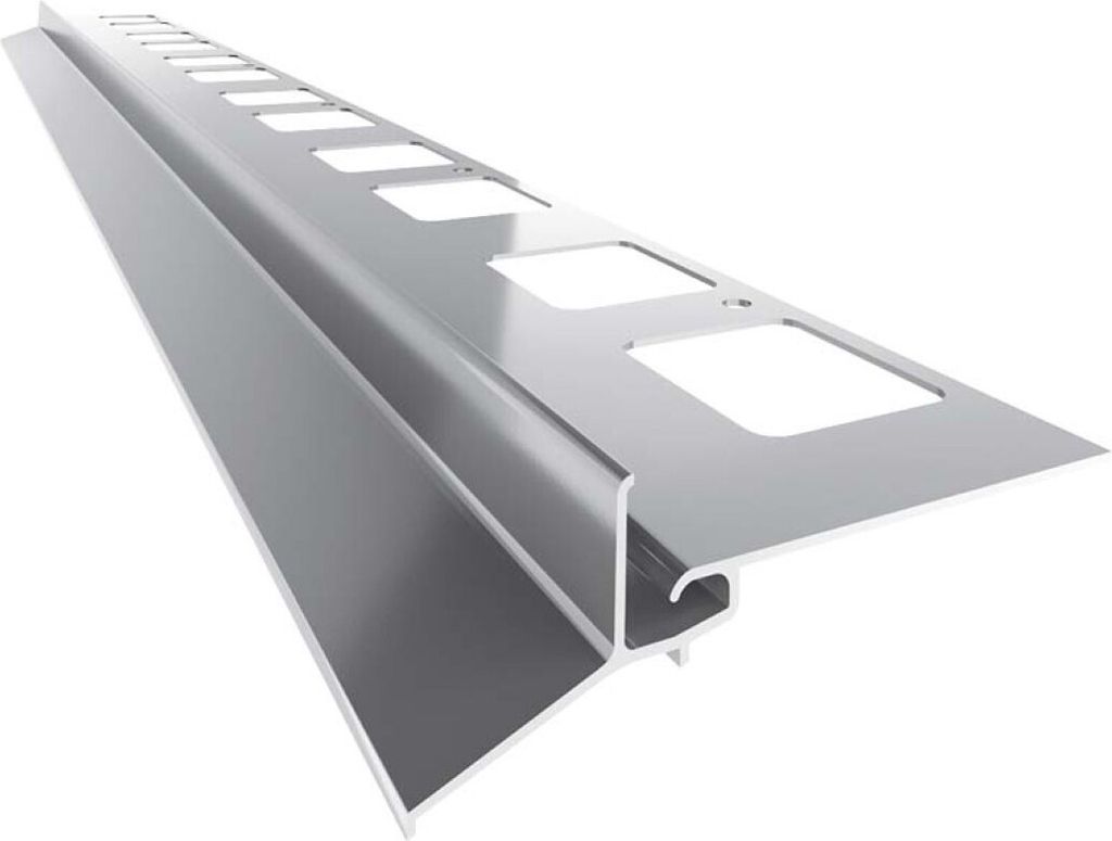 Renoplast Aluminium Traufprofil K102 Keramikboden, Profil 200cm, Grau