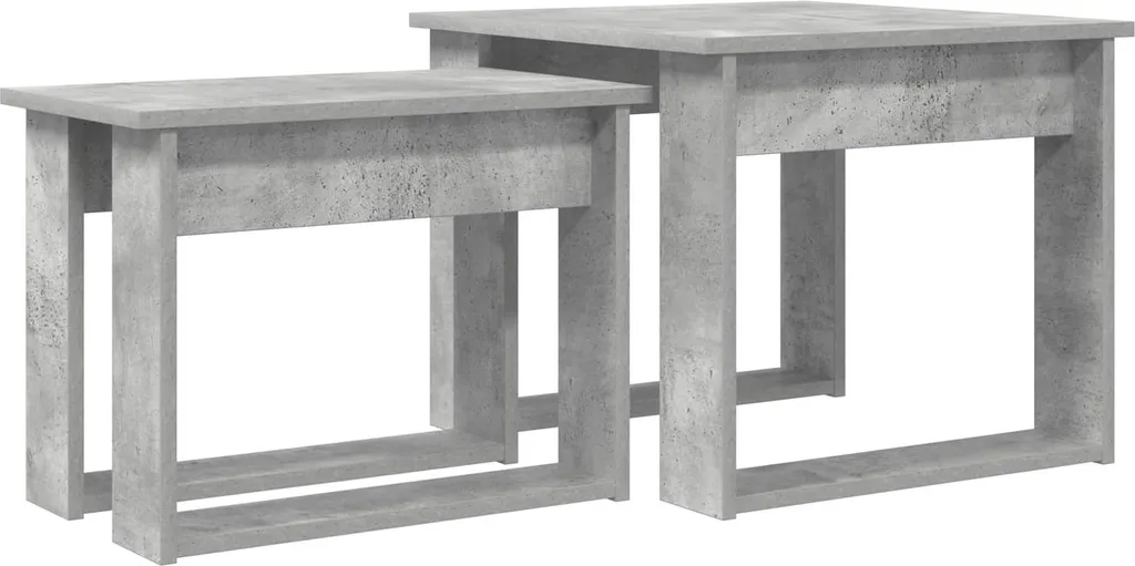 SYFAX™ Set 2 Tavolini da Caffè Grigio Cemento - Design Salvaspazio