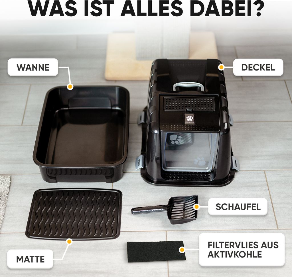 CROPLAS Katzenklo mit Deckel und Aktivkohlefilter, Produktbild 7