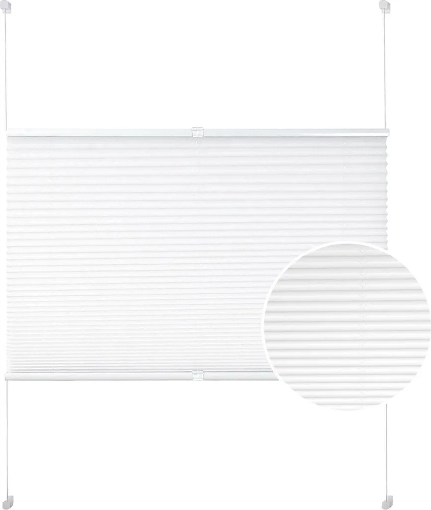 Store Obscurcissant pour Fenêtre et Porte Blanc 95x130cm sans Percer
