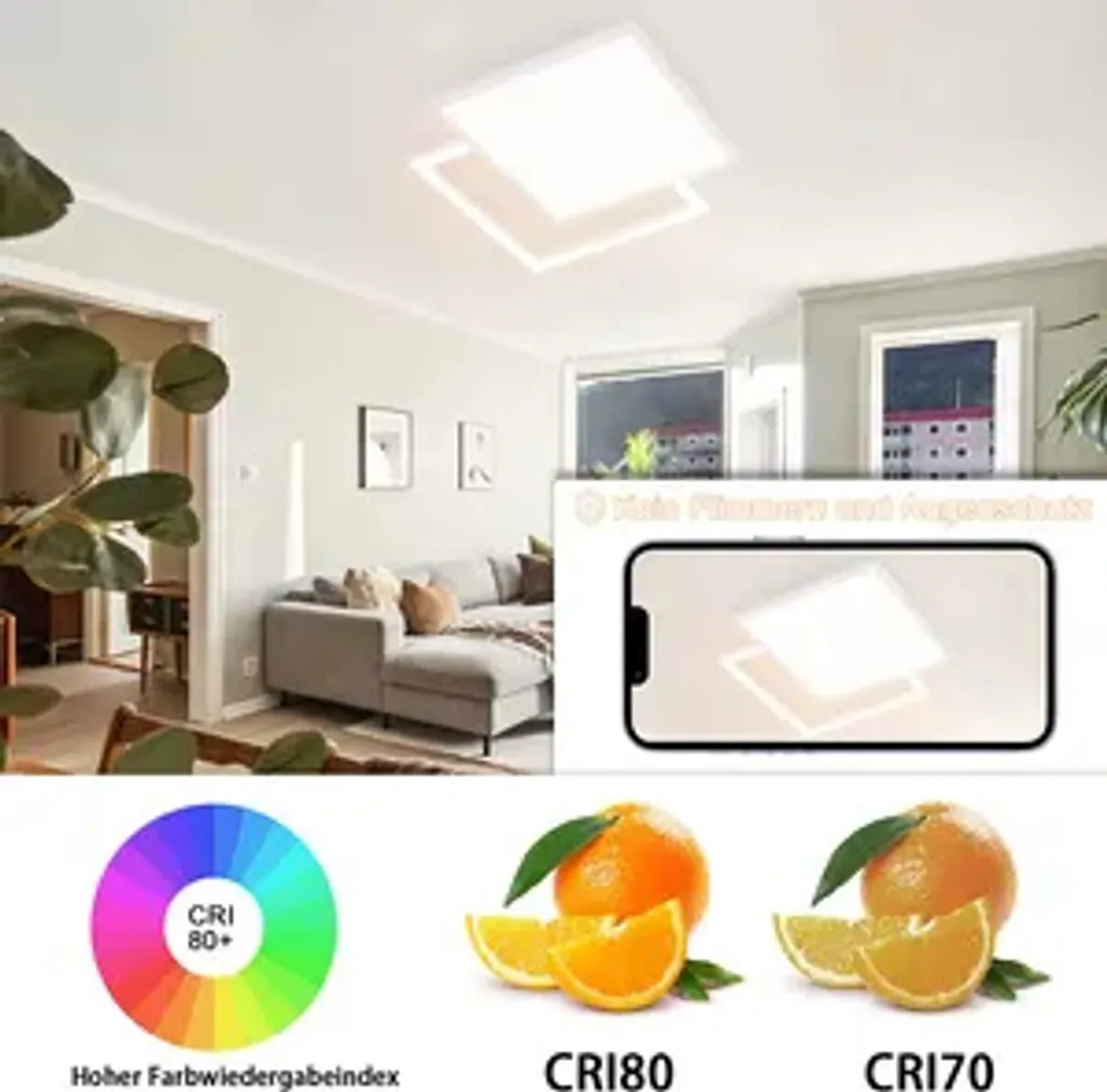 Plafonnier LED 46W Variable à Design Moderne et Effet Étoilé Scintillant - 8
