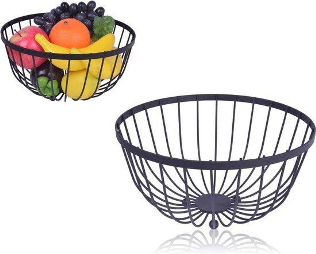 Vintager Metallschale für Obst und Gemüse, 24 cm