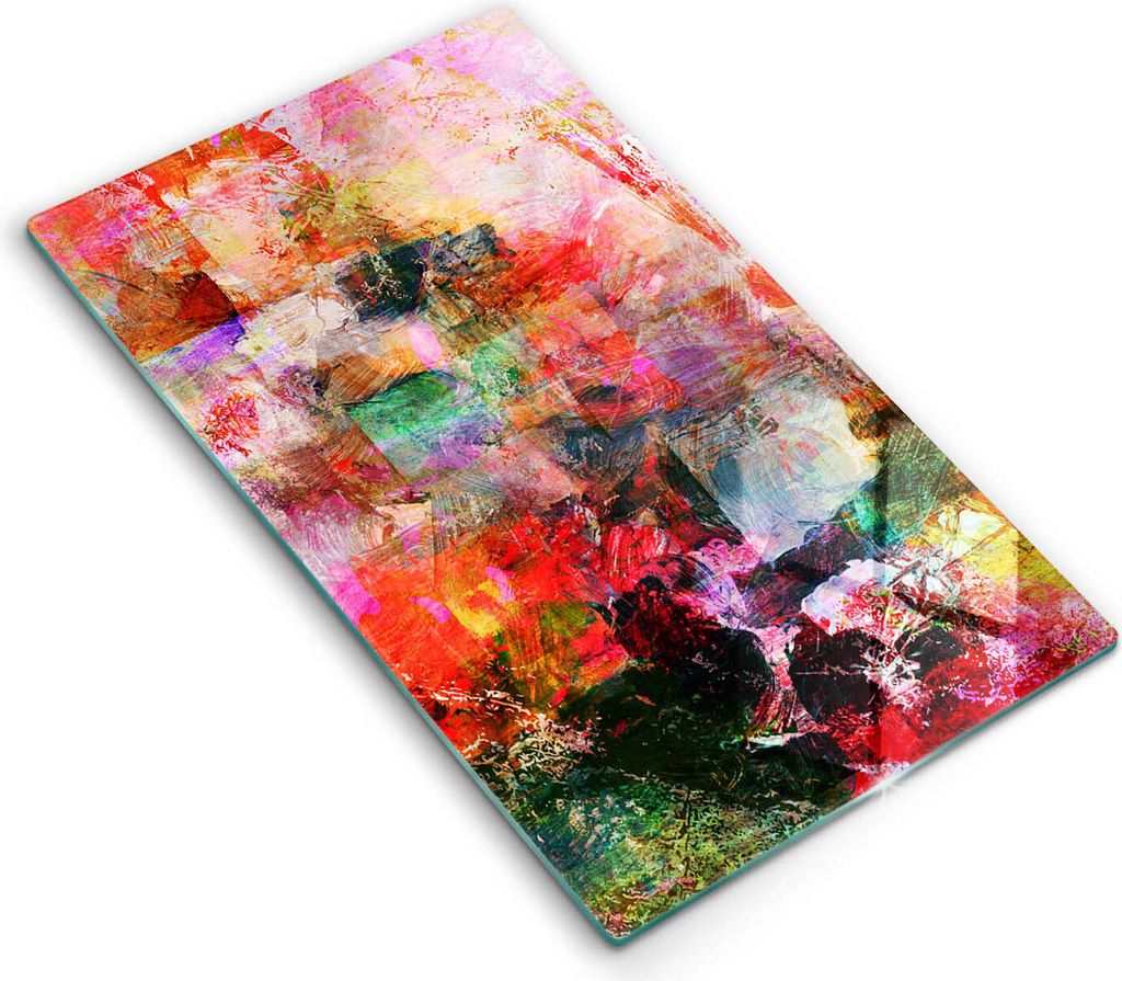 Abdeckung Glas - Küchenabdeckung - 30x52 cm - Abdeckplatte - Abstraktion malen
