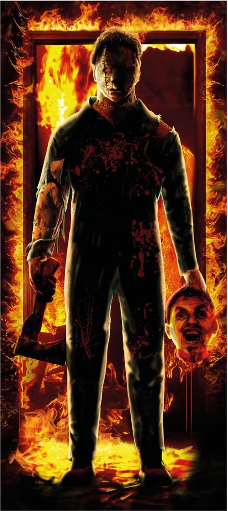 Türdekoration Horrorkiller 80 x 180cm Schocker im Filmstil - Einheitsgröße