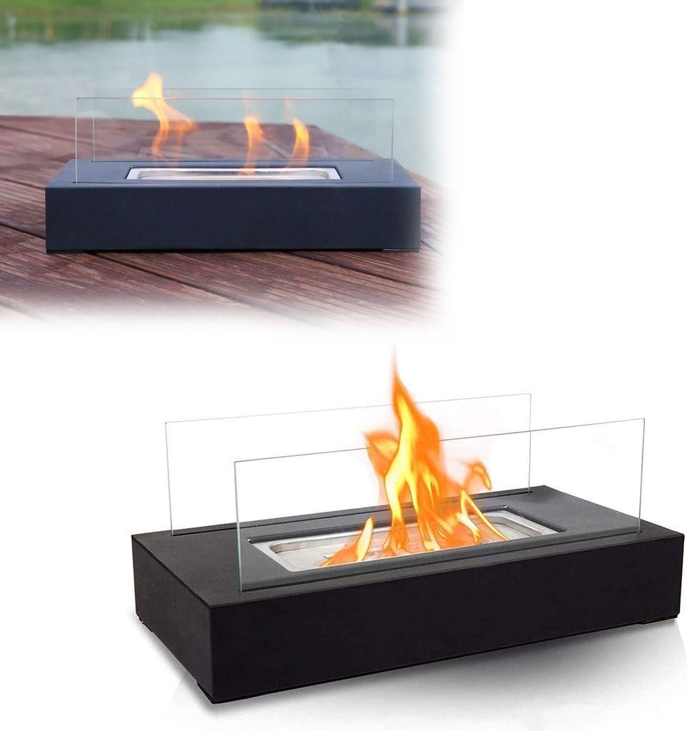 Tischkamine, Tisch Kaminfeuer für Wohnzimmer Balkon Sicher und Warm, Rauchfrei & Geruchlos, Feuerstelle, Glaskamin, Glasfeuer, Tischfeuer, Tisch-Deko