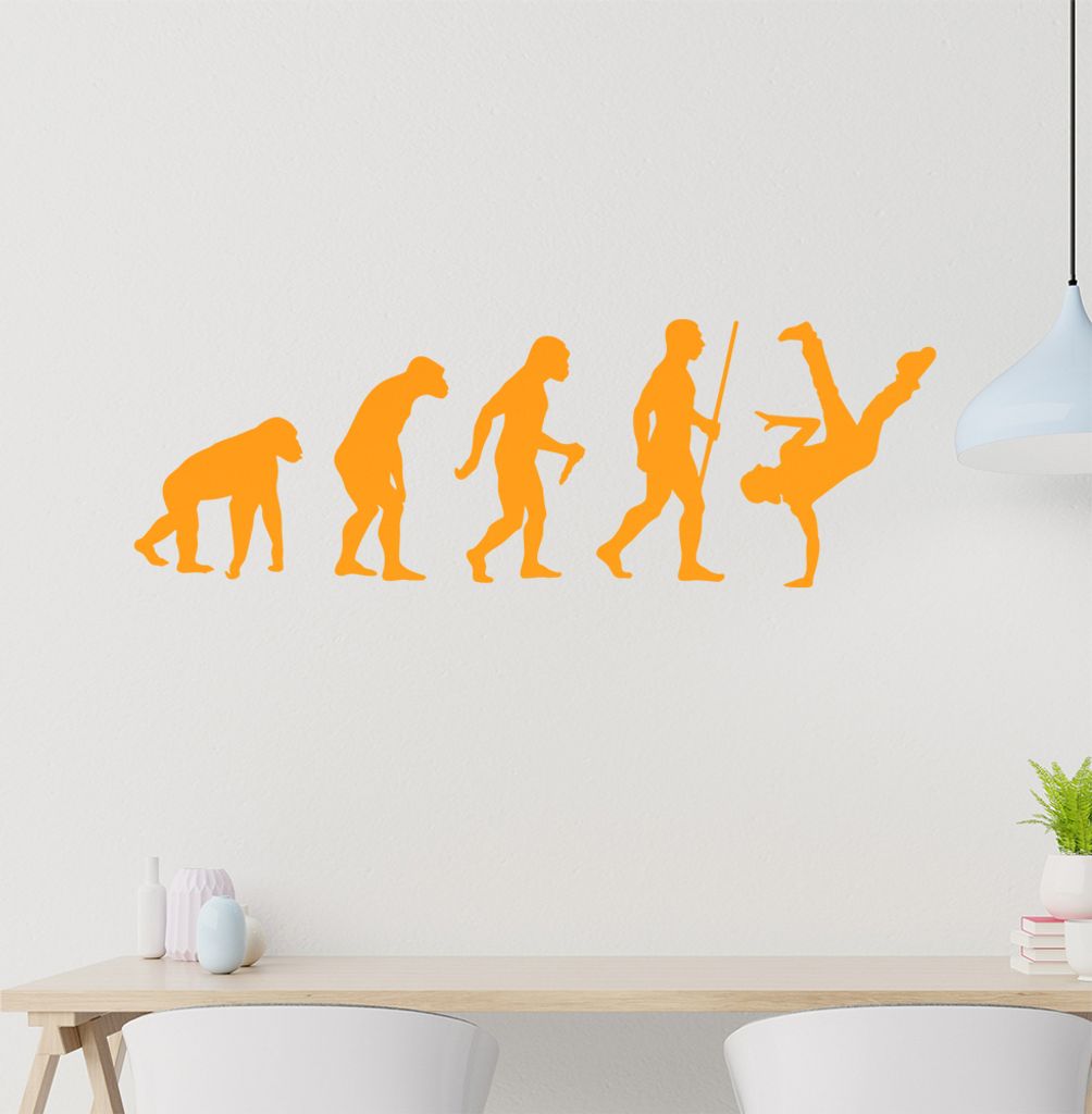 Breakdance Evolution Wandtattoo Wandaufkleber Wall Sticker - Dekoration, Küche, Wohnzimmer, Schlafzimmer, Badezimmer