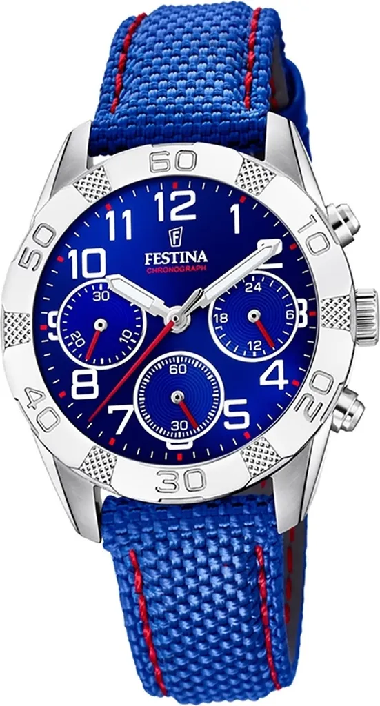 Montre bleue Junior Festina F20346/2 en cuir et PU pour enfants