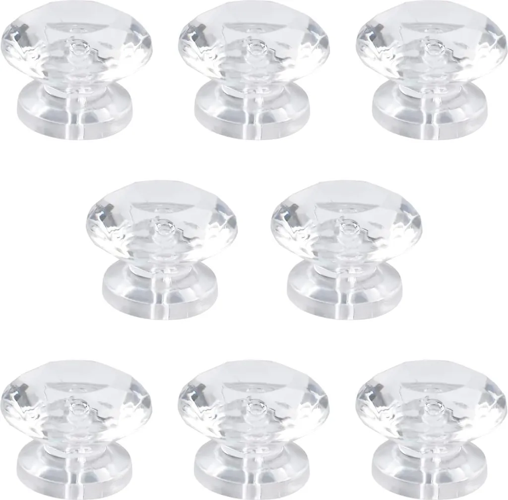 Allecto Premium - Set de 8 Boutons de Porte Acrylique Diamant Autocollant