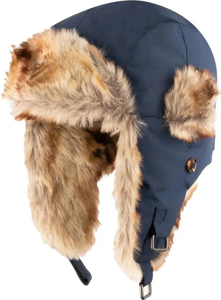 Bonnet Isfjord Trollkids Doublé Fourrure Synthétique Bleu Marine 52-56