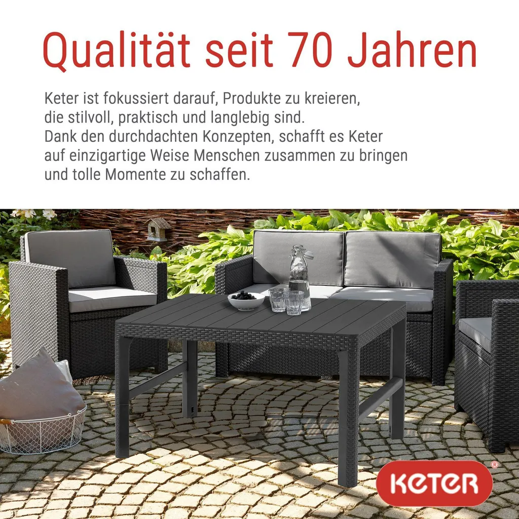 Table de jardin modulable Allibert Lyon 2 en 1 gris graphite - 38