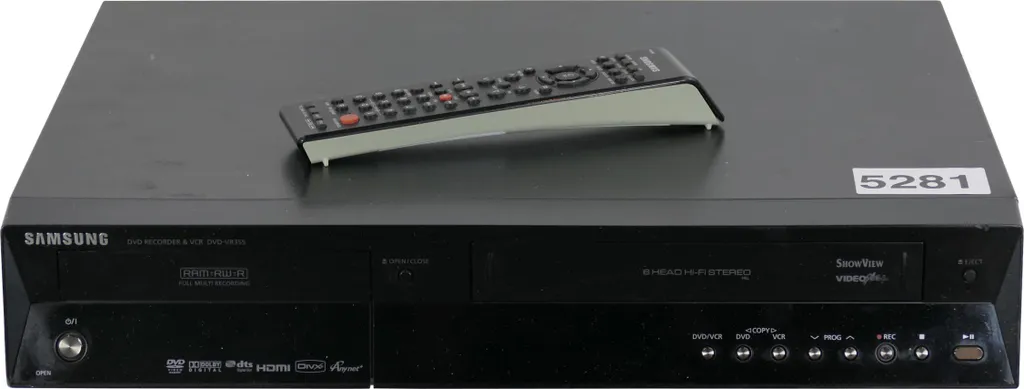 Combiné Enregistreur DVD et Magnétoscope VHS Samsung DVD-VR355 Polyvalent Noir