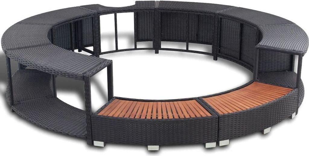 Bordo per vasca idromassaggio in poly rattan nero Immagine del prodotto 