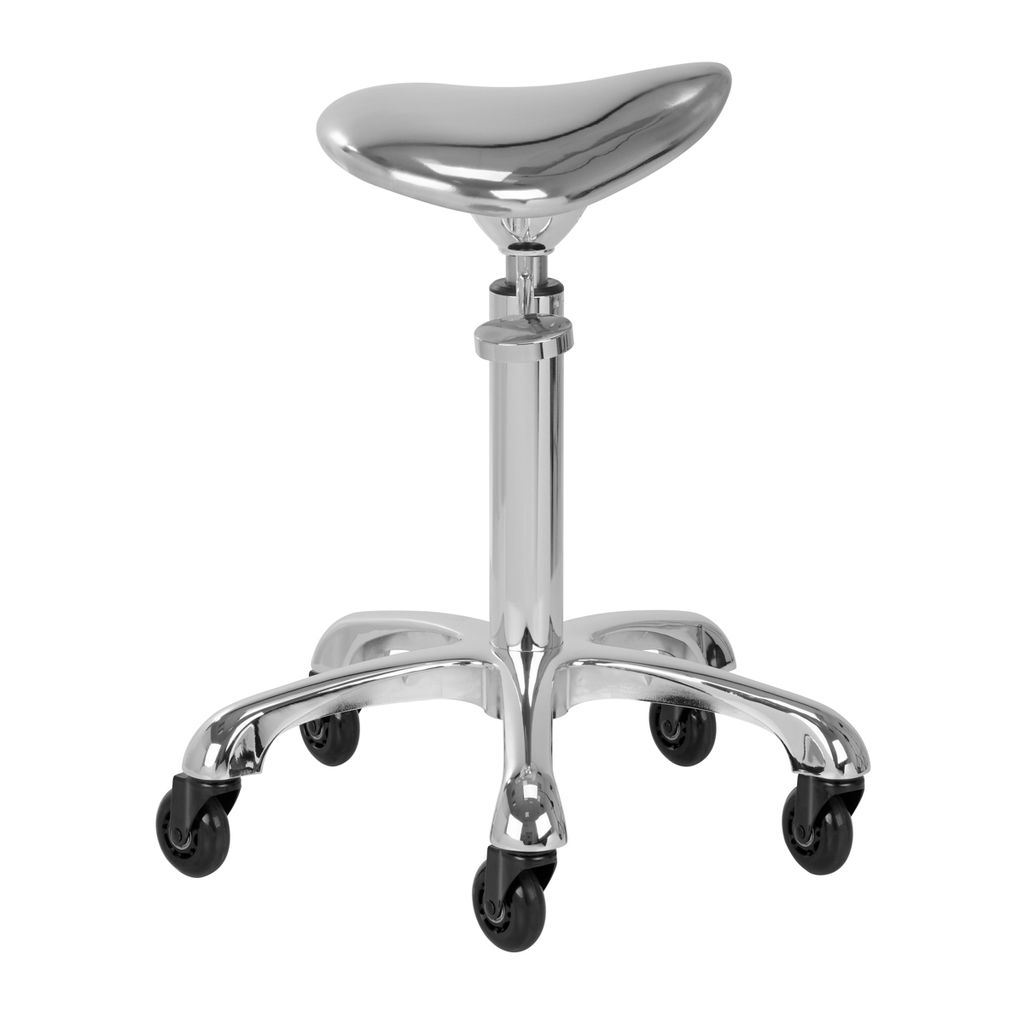 FINE SILBER Friseurhocker Pedikürehocker Kosmetikhocker Praxishocker Arbeitshocker Silber