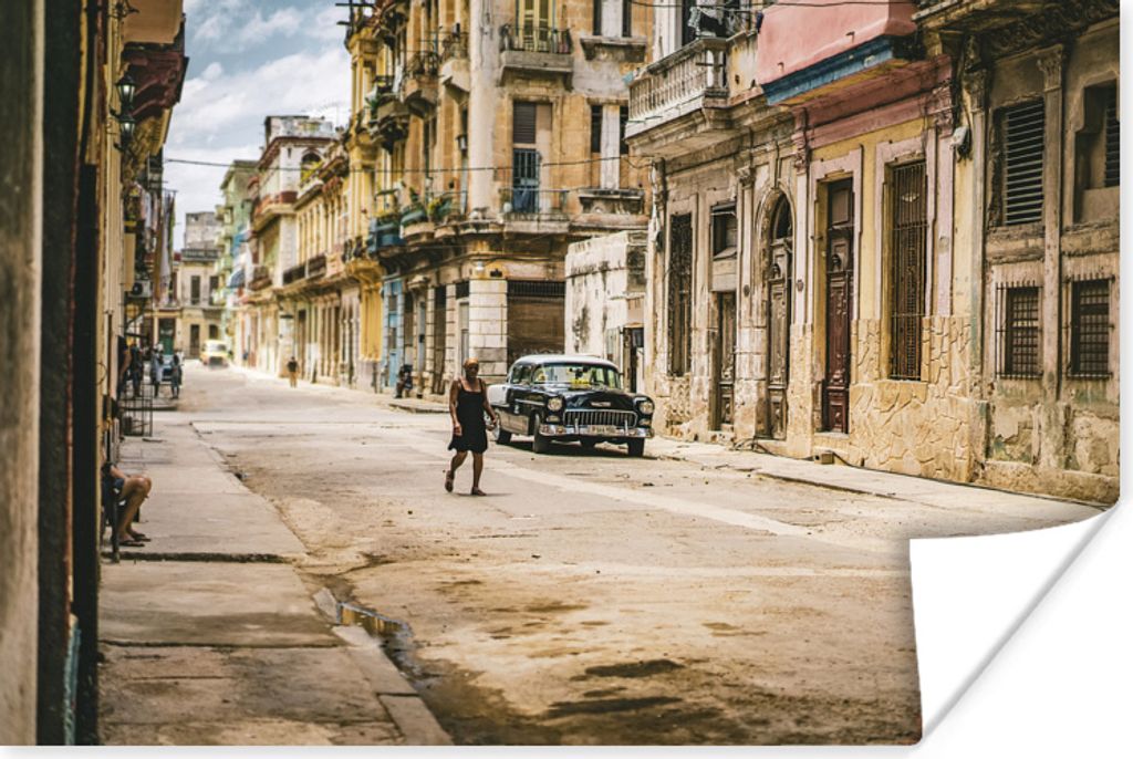 MuchoWow Poster Straße in Havanna 90x60 cm - Schlafzimmer