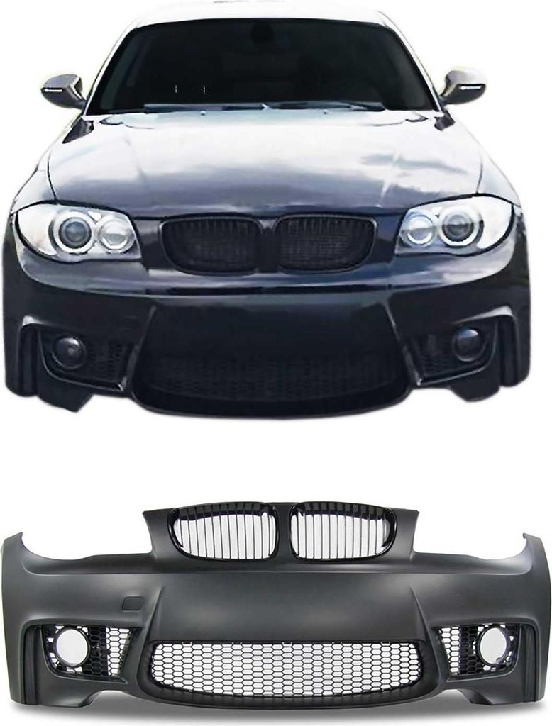 JOM Frontstoßstange für BMW E81/E82/E87/E88 2004-2013 mit Kühlergrill Schwarz