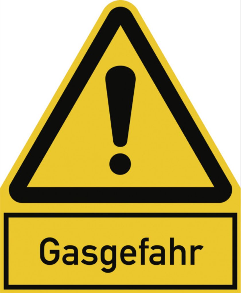Dreifke Gasgefahr, Kombischild, Kunststoff, 100x122 mm