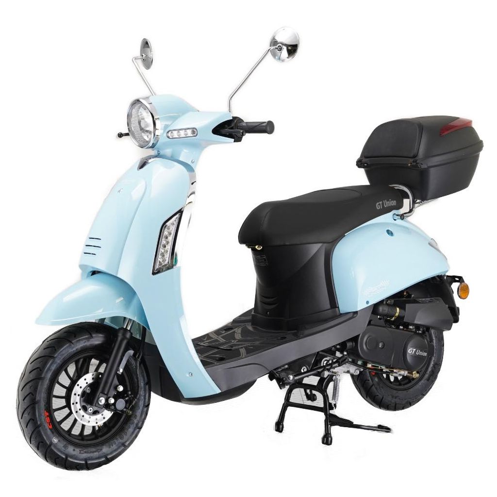 Motorroller Massimo 50ccm 45km/h Euro 5, babyblau mit Top Produktbild 