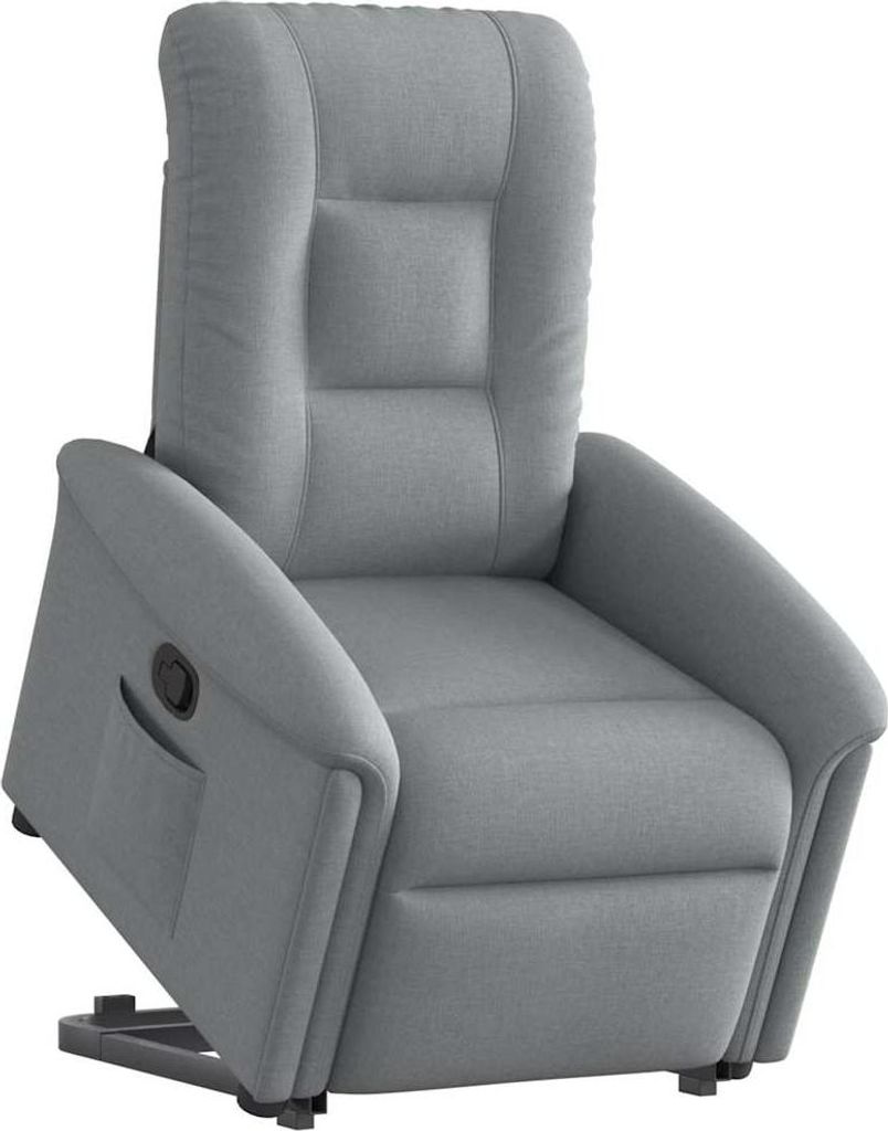 vidaXL Relaxsessel mit Aufstehhilfe Hellgrau Stoff