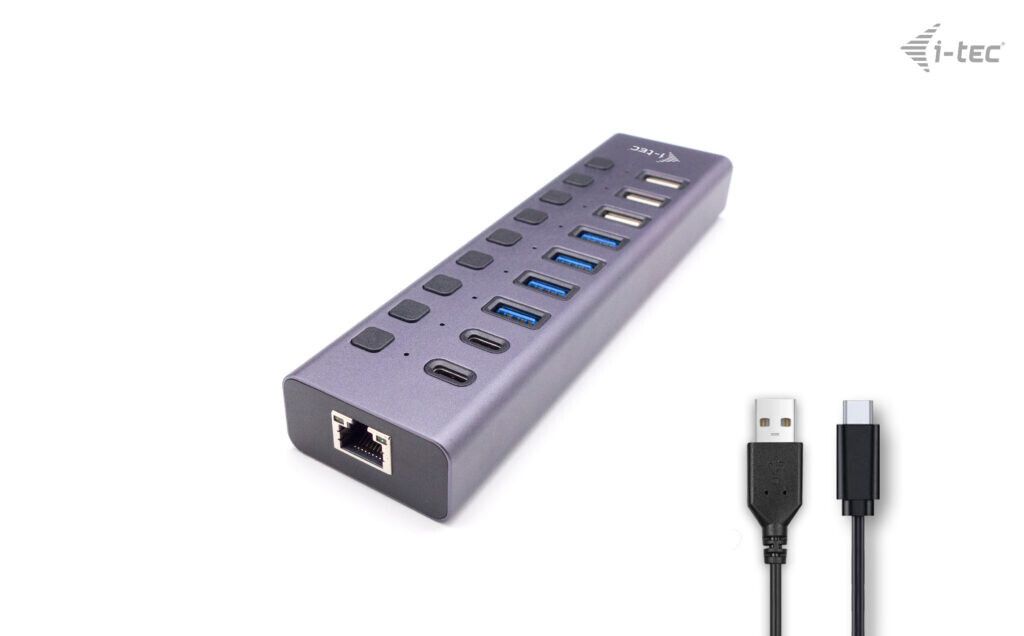 i-tec CACHARGEHUB9LAN, USB 2.0 Type-C, RJ-45, USB 2.0, USB Obrázek produktu 