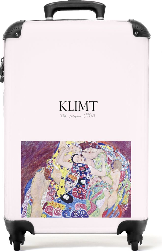 NoBoringSuitcases.com Koffer Handgepäck Trolley Rollkoffer Kleine Reisekoffer mit 4 Rollen - Kunst - Moderne - Klimt - Alte Meister - Rosa - Cab...