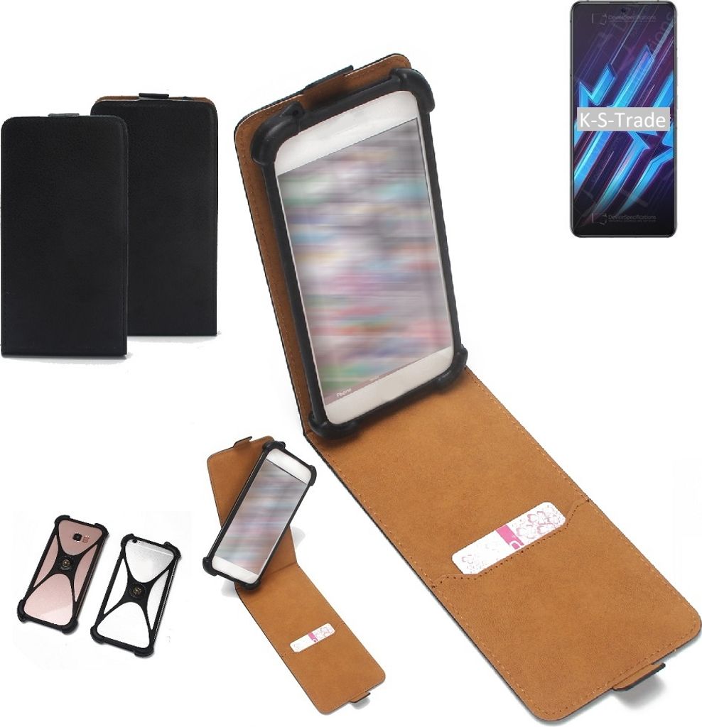 K-S-Trade Handyhülle Schutzhülle kompatibel mit nubia Red Magic 6R Hülle Case Cover Flip Style Bumper schwarz 1x