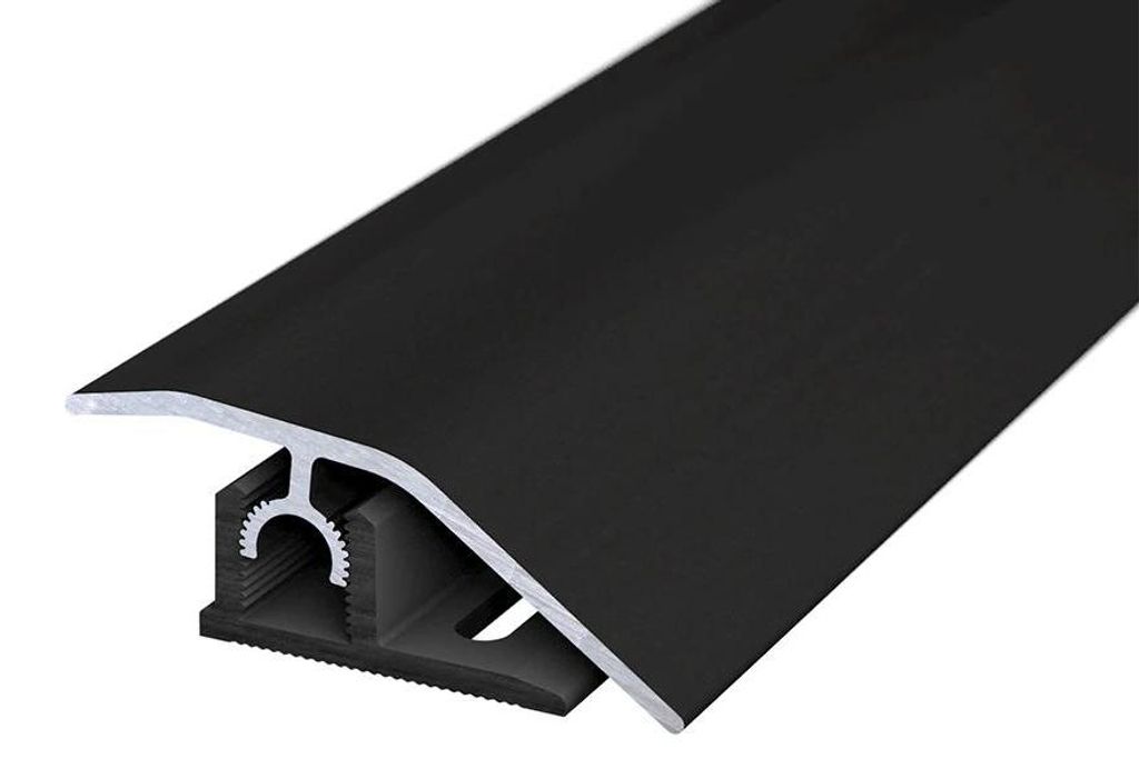 Prinz Schwarz 1000x50x17,5 mm Profi Tec Master Anpassungsprofil, Aluminium Bodenprofil, Klickprofil, Belagstärke 7 bis 17,5 mm, verdeckte Befestig...