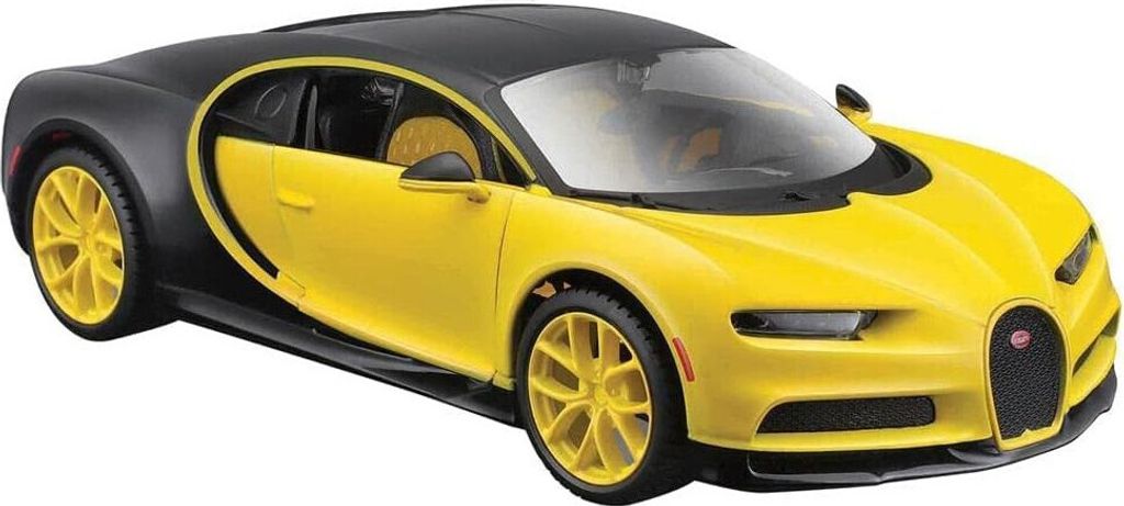 Maisto 31514 - Modellauto - Bugatti Chiron (schwarz-gelb, Maßstab 1:24)
