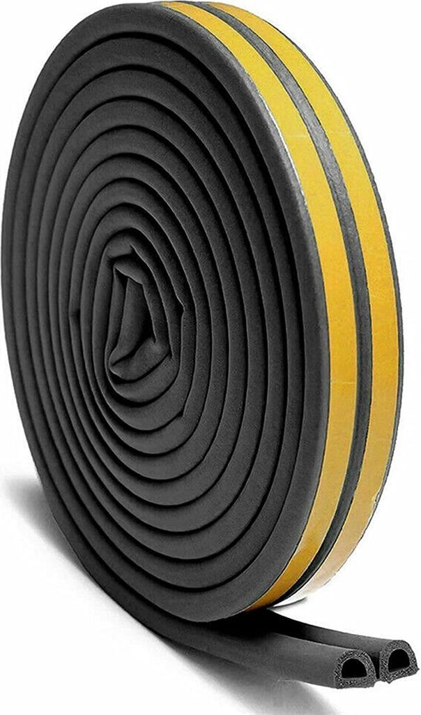 Simple Fix Zugband - Zugluftstopper für Türen - 12 Meter - D-Profil - Türdichtung - Zugstopper Haustür und Fenste - Tür Dichtungsband Selbstkl...