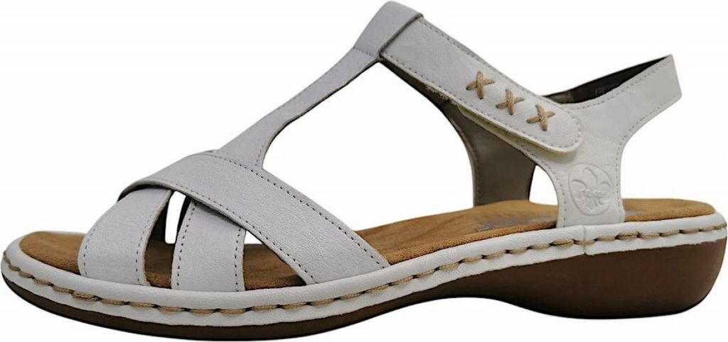 Rieker Damenschuhe Sandalen Flach Weiß Freizeit, Schuhgröße:37 EU
