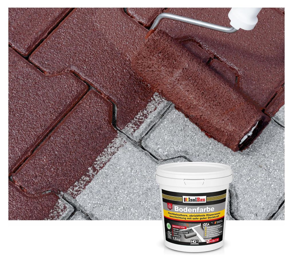 Isolbau Bodenfarbe Braun 1,5 kg Betonfarbe Produktbild 