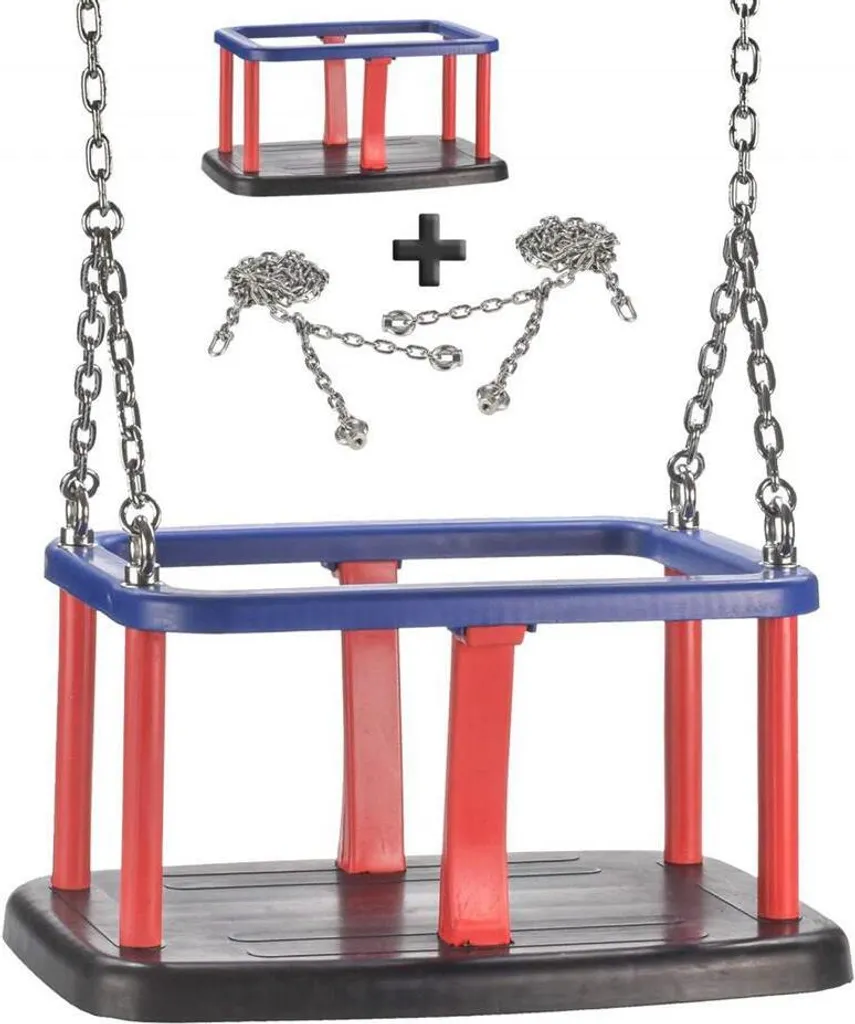 Just Fun Balançoire bébé avec chaîne en acier inoxydable EN1176 Robuste