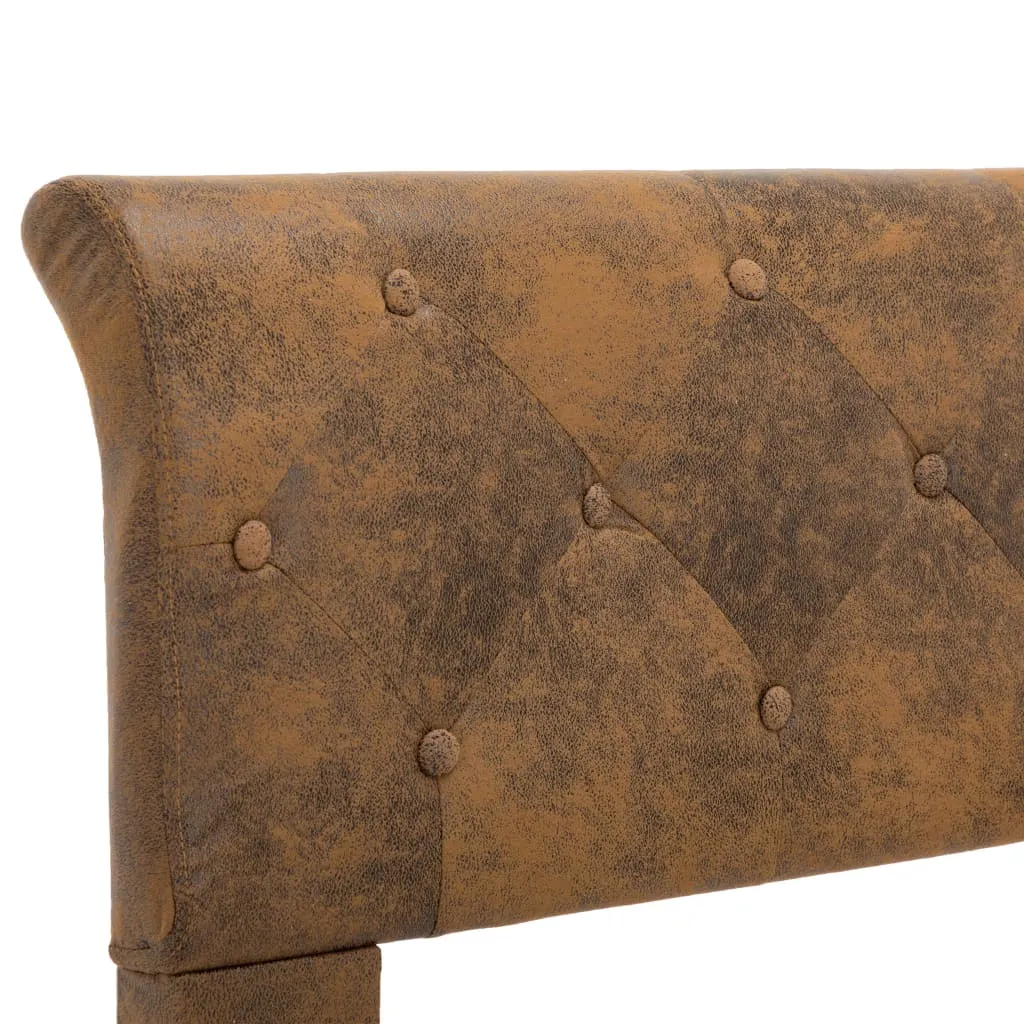 Cadre de lit solide 140x200 Marron daim, solution couchage confortable - 15