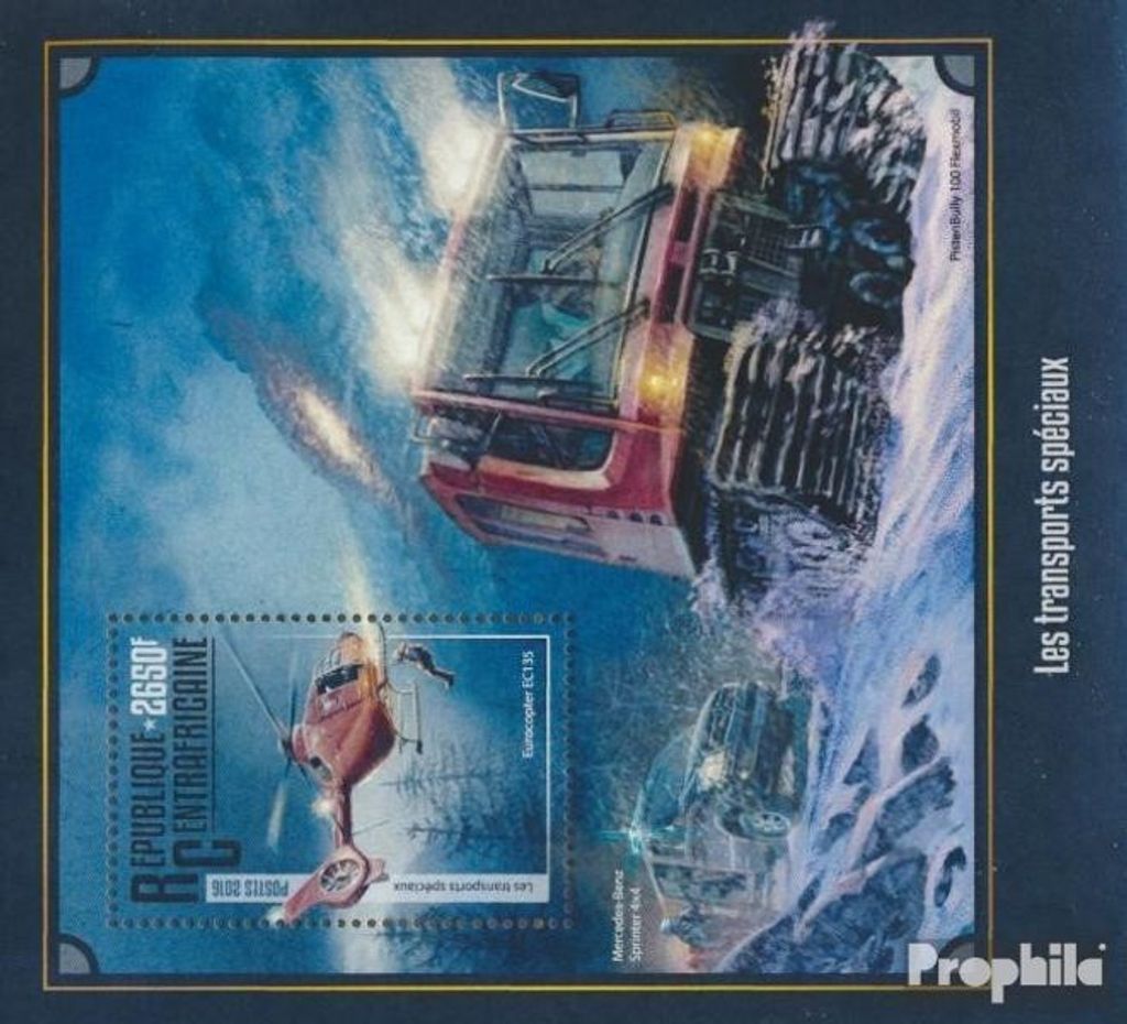Briefmarken Zentralafrikanische Republik 2016 Mi Block 1452 (kompl. Ausgabe) postfrisch Sondertransport