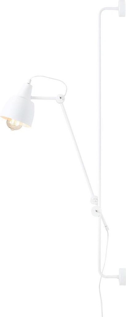 Wandlampe mit Schalter Metall Schwenkarm 113 cm hoch Weiß E27 Wandleuchte