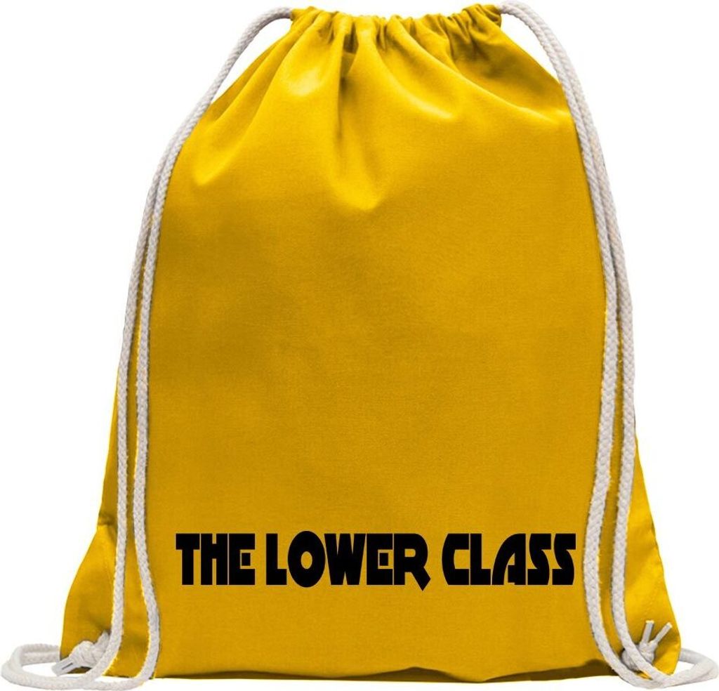 Kiwistar - Turnbeutel - gelb - The Lower Class - Fun Rucksack Sport Beutel Gymsack Baumwolle mit Ziehgurt