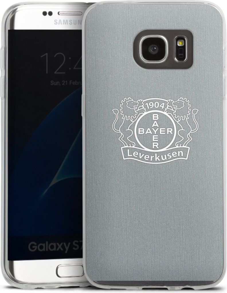 DeinDesign Slim Hülle für Samsung Galaxy S7 Edge Silikon Case Ultra Dünn Handyhülle Bayer 04 Leverkusen Offizielles Lizenzprodukt Wappen
