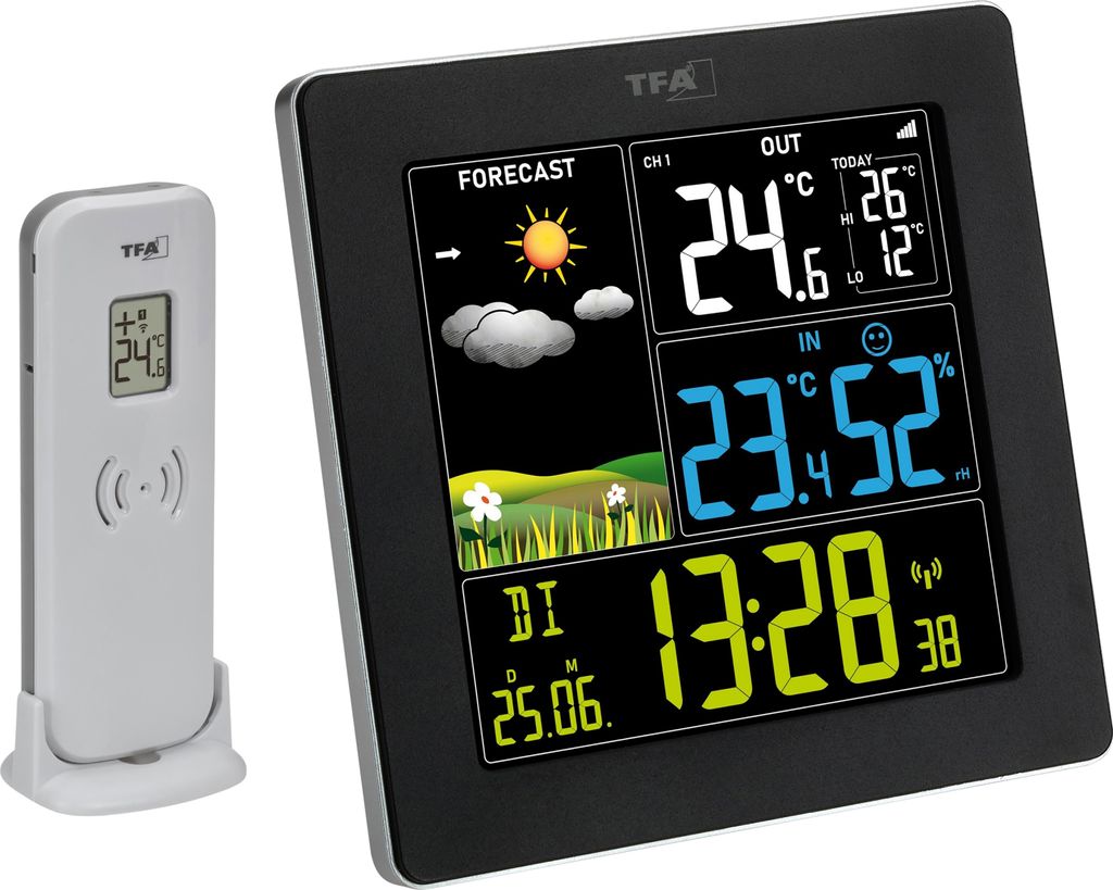 TFA 35.1174 Funk-Wetterstation SUN 2 Farbdisplay Wohnklima Produktbild 