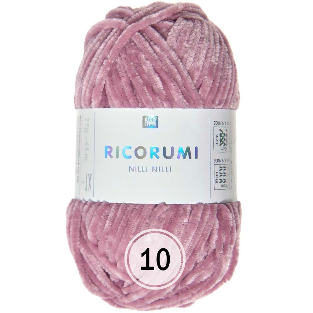 A ball of pink yarn with a label.