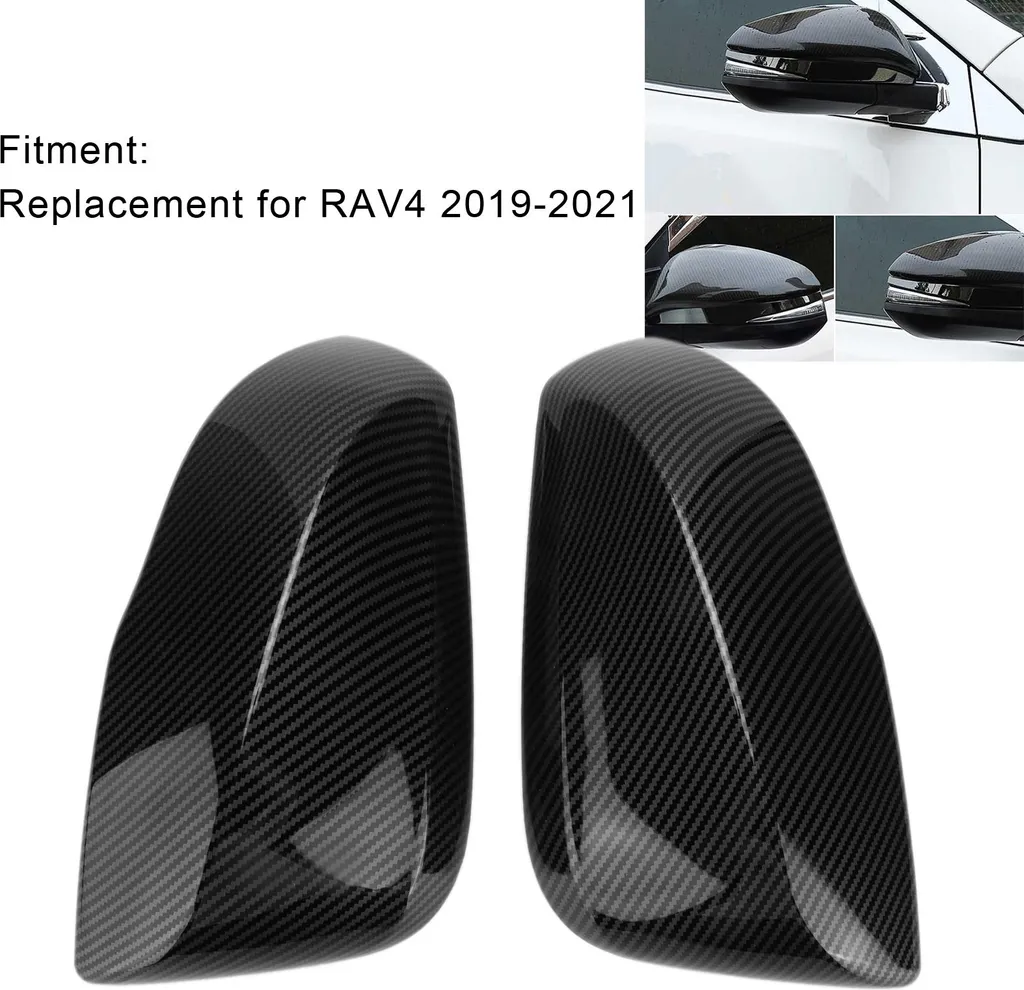 Revêtement rétroviseur carbone RAV4 pour masquer rayures et usure x2