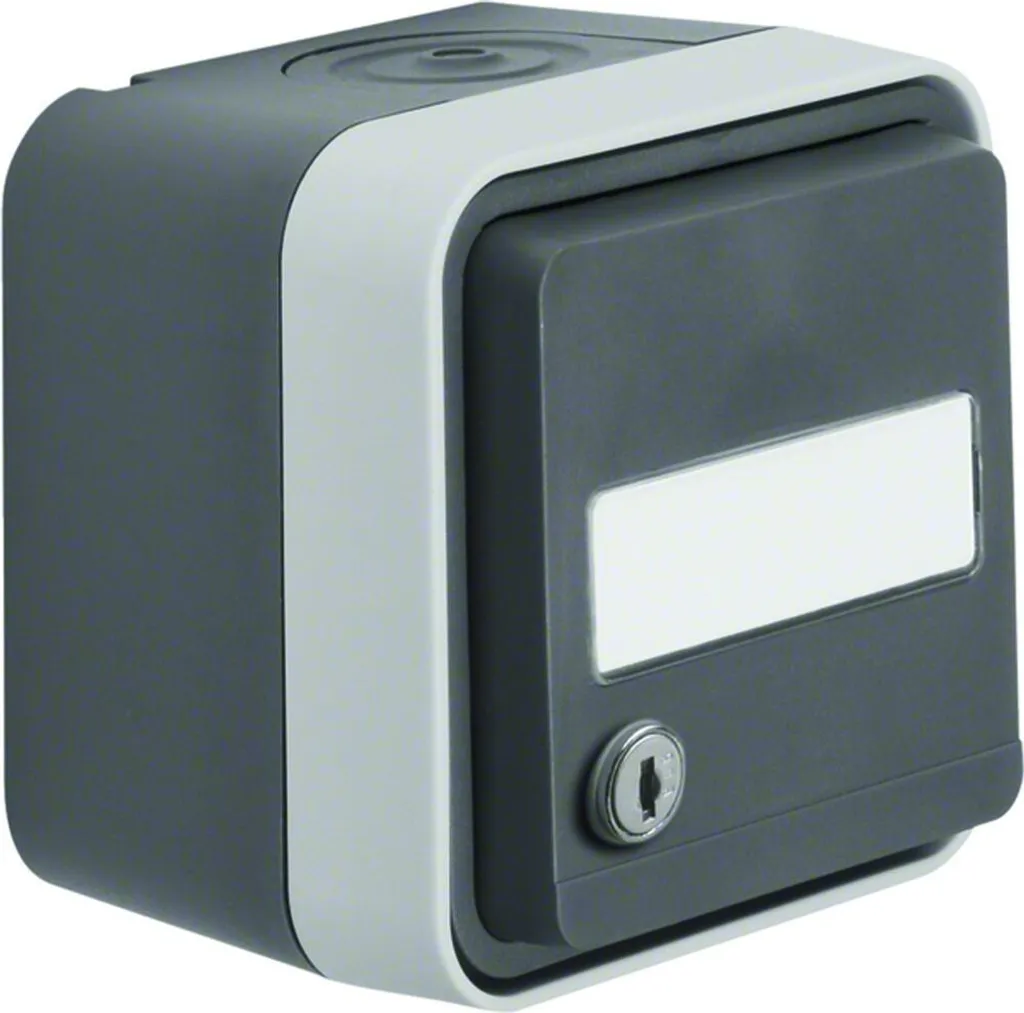 Prise SCHUKO Berker W.1 à clapet IP55 montage apparent gris robuste