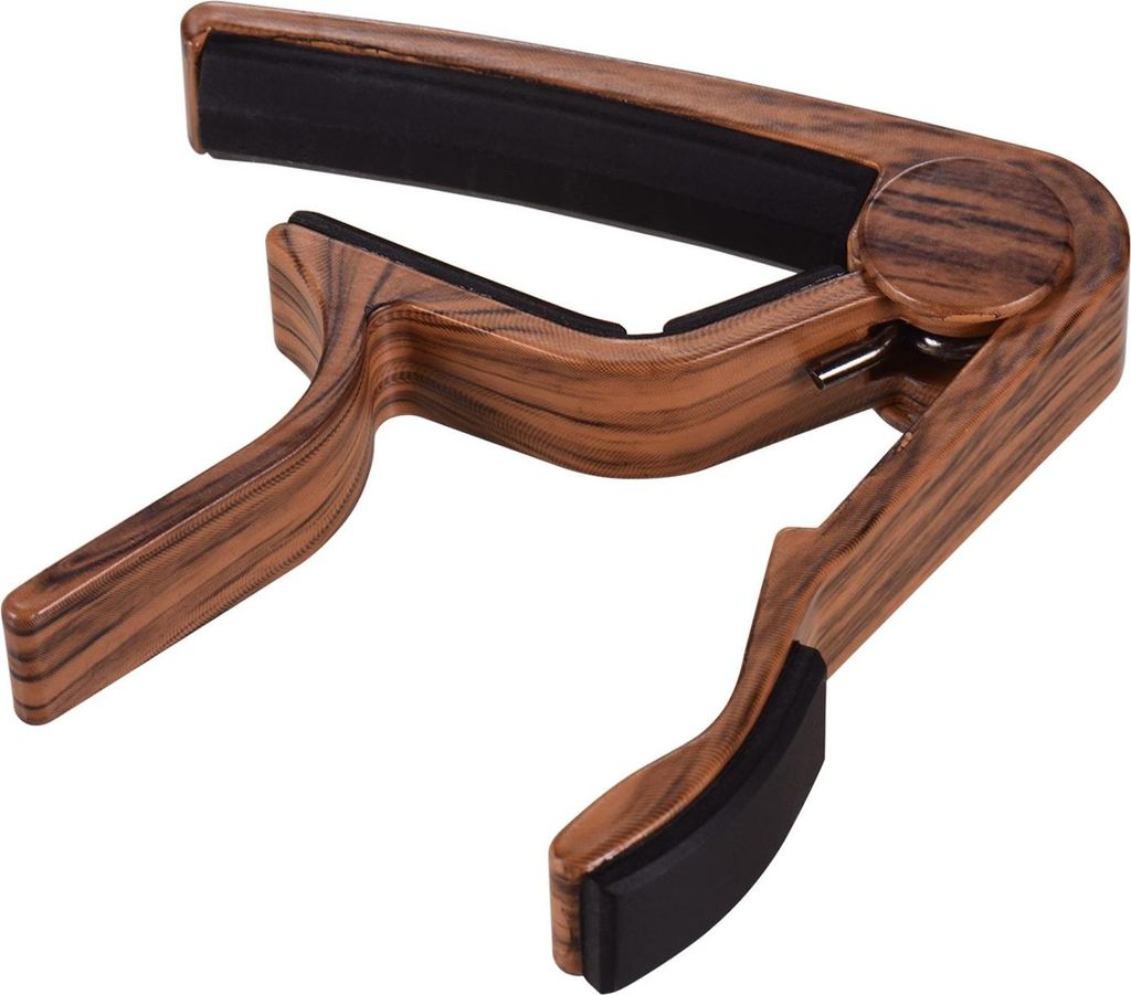 Gitarren-Kapodaster mit 3 Stck Holz-Gitarrenplektren, Aluminiumlegierung, Kapodaster, E-Gitarren-Zubeh?r (Sapele)