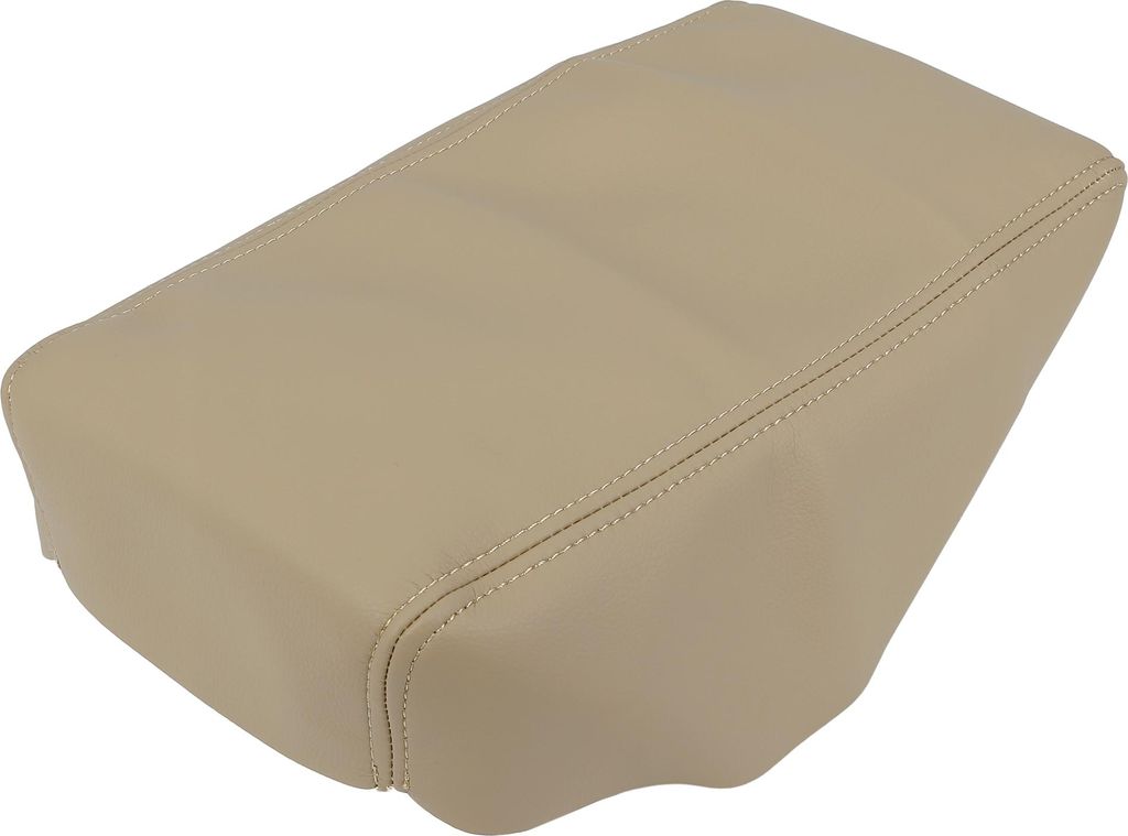 Konsolendeckel Mittelkonsolendeckel Armlehnenbezug Kissen Mikrofaser Leder für Auto Beige