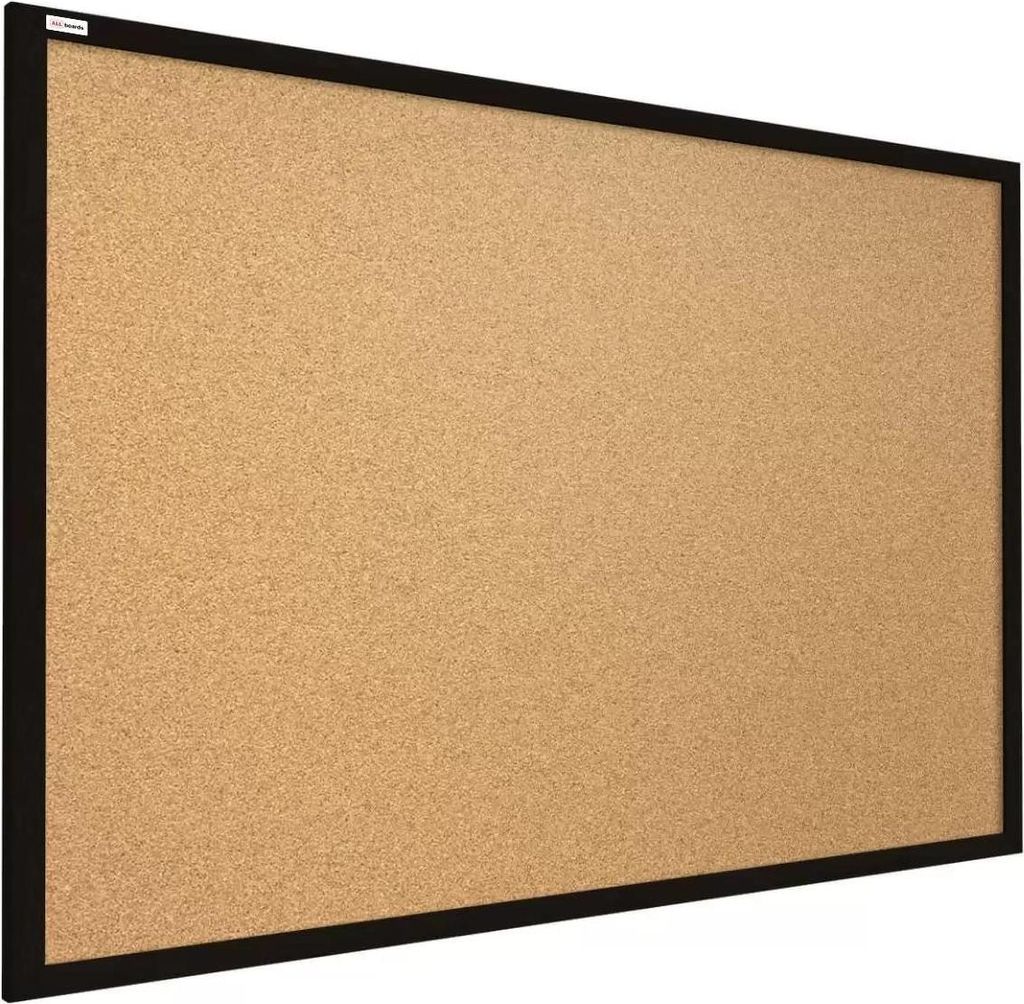 Lavagna in Sughero con Cornice Nero in Legno 90x60cm, Immagine del prodotto 