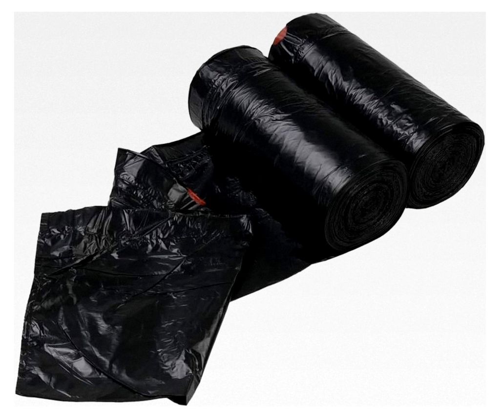 Zugband Müllbeutel 20 L, Abfallbeutel, Schwarz