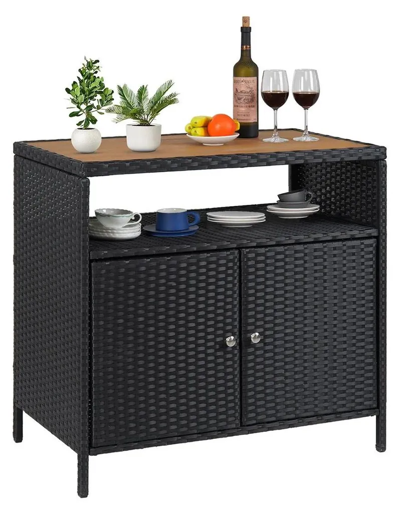Meuble de service extérieur étanche en résine avec structure métal