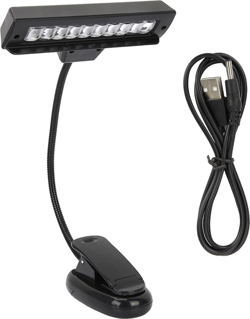 Tragbare Clip-on-Lampe mit einstellbarem Winkel, Orchester-LED-Multifunktions-Nachtlesewerkbank für Musikdarbietungen