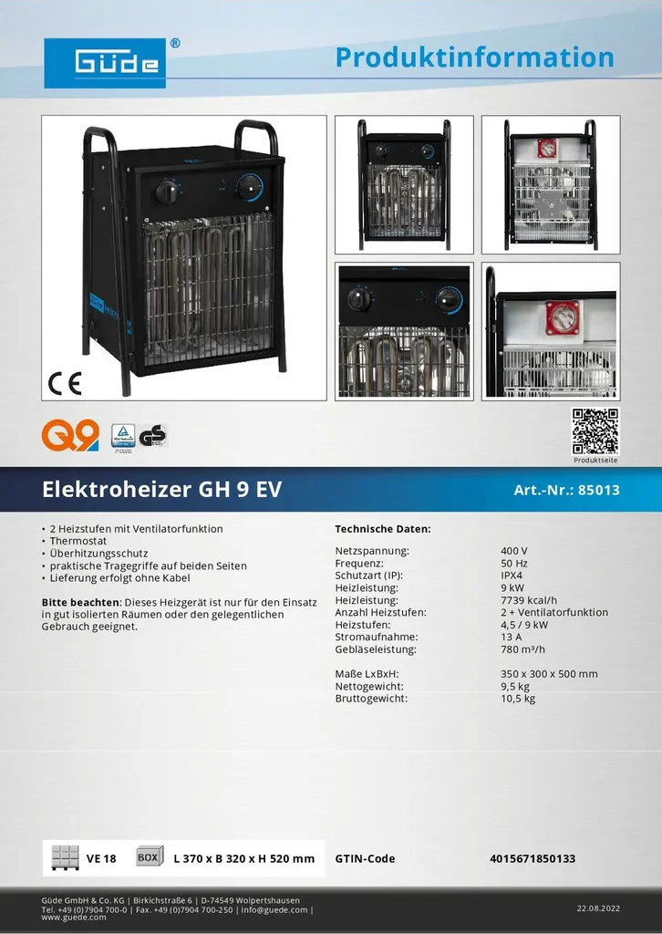 Chauffe-eau GH 9 EV électrique avec cuve émaillée et isolation renforcée - 21